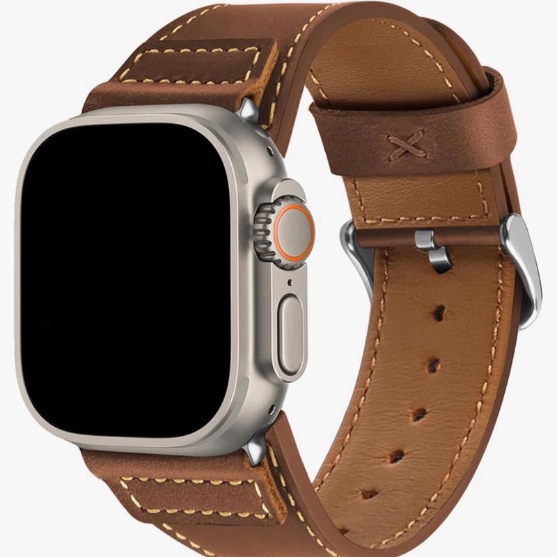 Wristitani Leather Bands Compatible With Apple Watch Band Ultra 2, 49mm 46mm 45mm 44mm 42mm For Men, Top Genuine Leather Replacement Vintage Strap for iWatch Ultra Series 10 9 8 7 SE2 SE 6 5 4