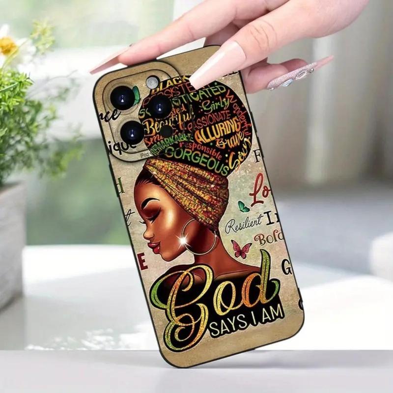 Vintage Girl Pattern Phone Case, Wear-resistant Anti-fall Decorative Phone Protector Cover, Phone Accessory Compatible With iPhone 11 12 13 14 15 Pro Max