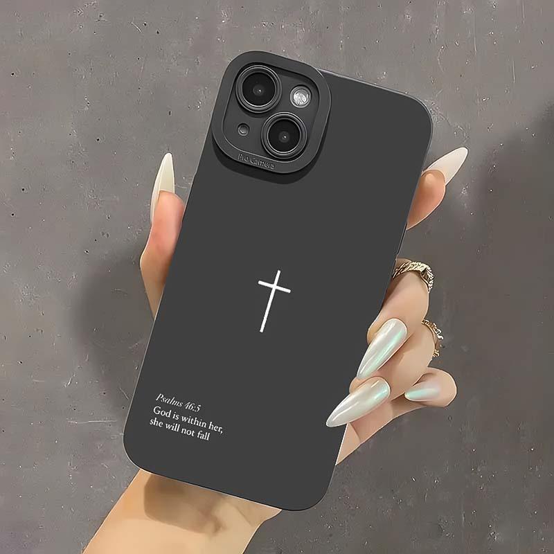 Cross Pattern Phone Case, TPU Anti-drop Cellphone Protective Case, Total Protective Shockproof Mobile Phone Cover for iPhone