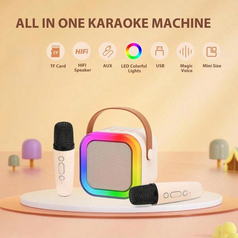 Wireless Speaker Dual Microphone Karaoke Speaker With Dual Noise Cancellation, Home Mini Audio Speaker