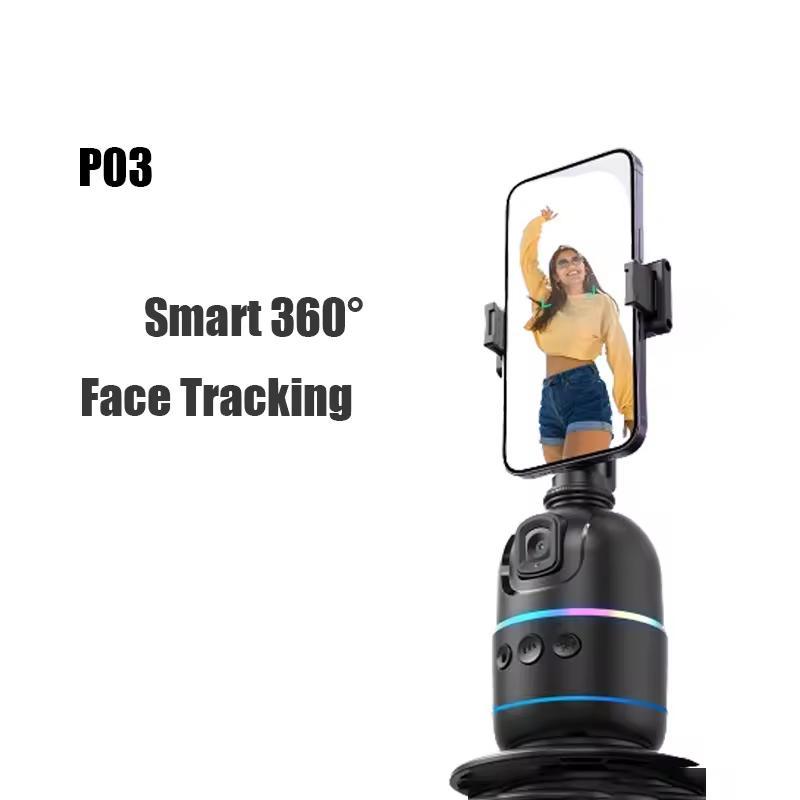 360° Auto Face Tracking Gimbal Stabilizer, Portable AI Smart Gimbal Stabilizer, All-in-one Rotation Smartphone Video Vlog Stabilizer