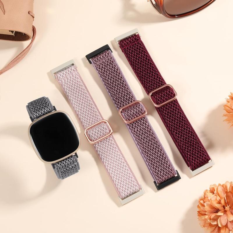 Elastic Band Compatible with Fitbit Versa 3  Sense 2  Sense Versa 4 Bands for Women Men, Sport Stretchy Breathable Sense 2 & Sense Bands Versa 3 and Versa 4 Watch Straps Replacement Wristband