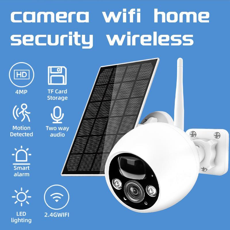 WESECUU Outdoor 2K Solar Panel Camera, Wireless with Night Vision, 2-Way Talk, Human Detection & Siren Alarm