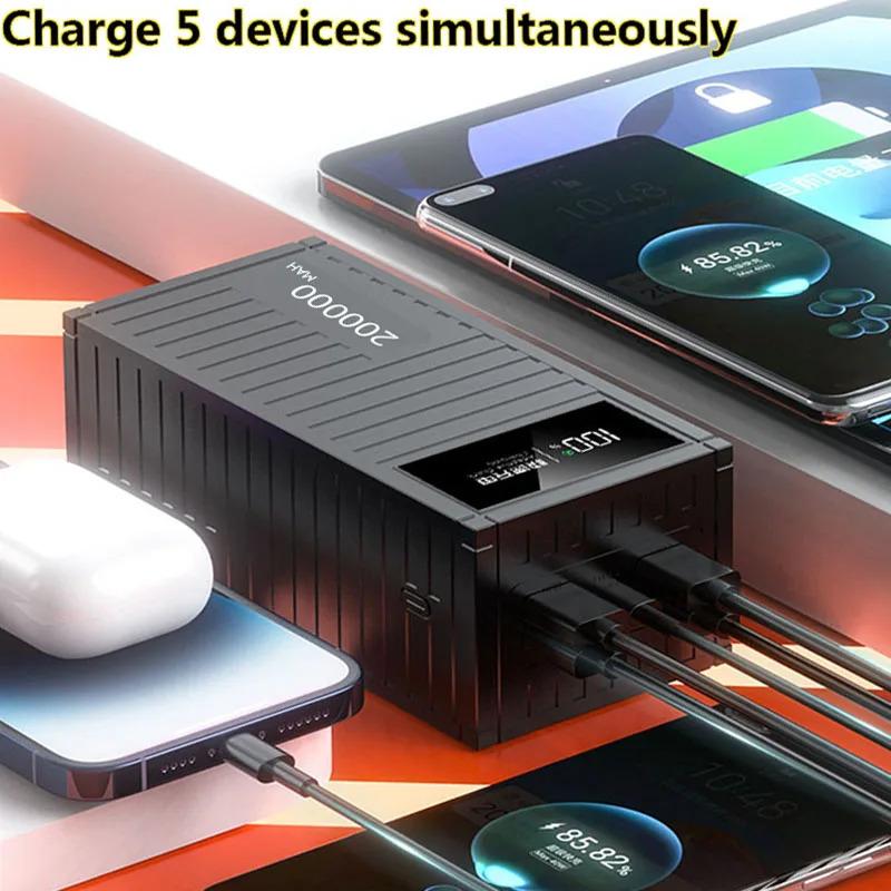 200000mAh Power Bank 66W super fast charging portable charger phone external battery for iPhone Xiaomi Samsung spare battery