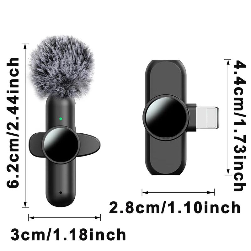 Wireless Lavalier Microphone, Professional Wireless Lavalier Microphone for iOS Devices, Recording Omnidirectional Condenser Mic for Video Interview Vlog