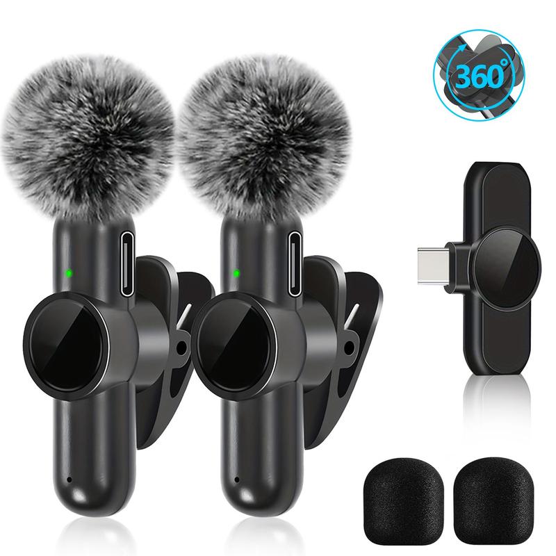 Wireless Lavalier Microphone, Professional Wireless Lavalier Microphone for iOS Devices, Recording Omnidirectional Condenser Mic for Video Interview Vlog