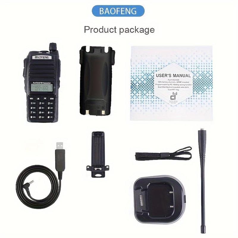 Baofeng 5W 8W UV-82 Dual Band Ham Radio, Two Way Radio, Handheld Walkie Talkie with Accessories, Portable Radio for Outdoor Camping Hiking