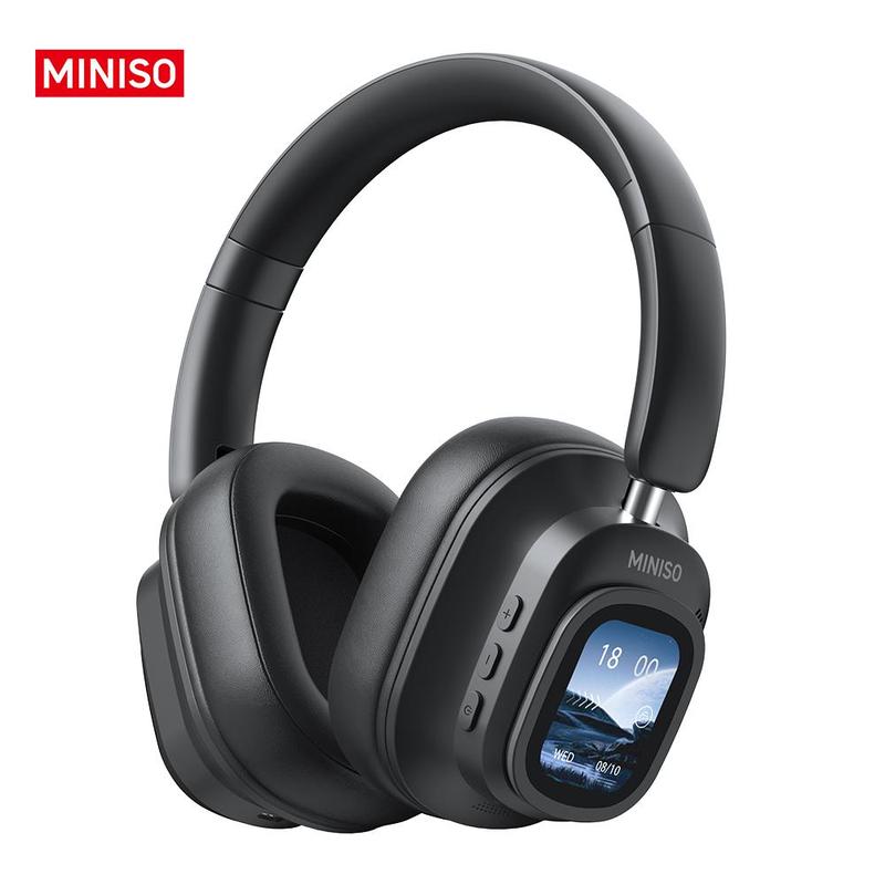 MINISO Wireless Headphones, Rechargeable Noise Cancelling Headphone, HiFi Stereo Full-color Display Multifunctional Earphone, Foldable Gaming Headset