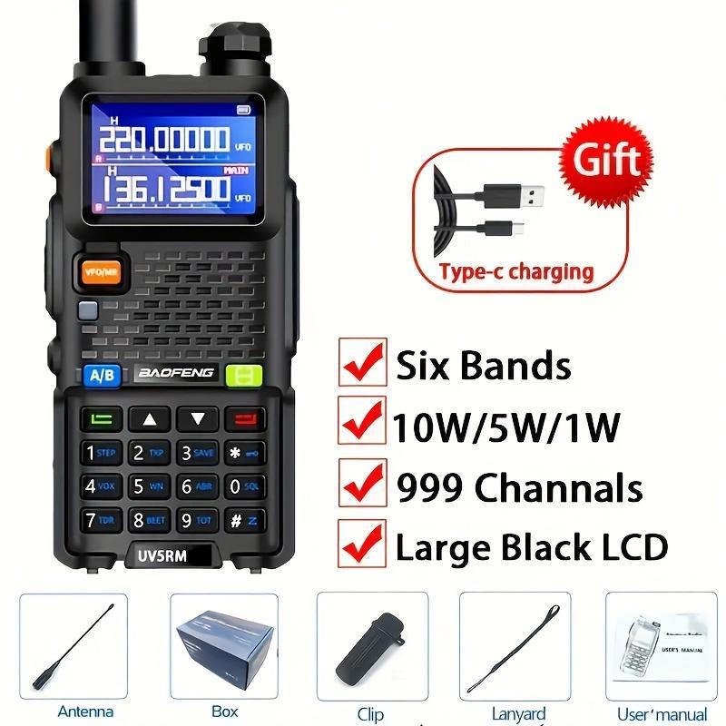 BAOFENG Radio 5RM Walkie Talkies, 10W Ham Radio Long Range Handheld, Rechargeable Walkie Talkies, UV5R, Two Way Radio, NOAA Weather Receiver, Walkie Talkie Radio