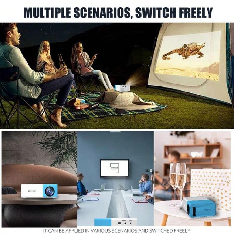 1080P HD Projector, WiFi Bluetooth Projectors,High Definition Mini Projector, Outdoor Projector Built-In Speaker, USB Interface And Remote Control, Compatible With Smartphones,HDMI, USB, Laptop, iOS & Android Phone