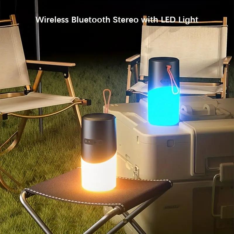 Portable Wireless Speaker, 1 Count Rechargeable Stereo Sound Speaker with RGB Light Effect, Waterproof Wireless Speaker for Home Outdoor Camping