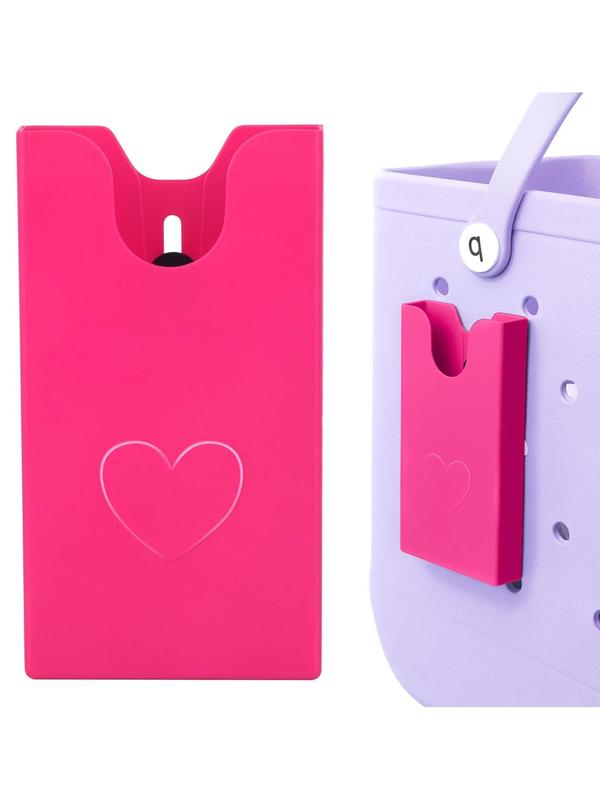 Solid Color Heart Design Phone Holder, Simple Light Weight & Easy To Install Phone Storage Rack for Women and Men, Phone Case Wallet Holder Insert Accessory for Tote Bags