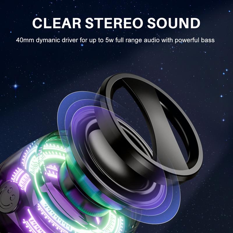 Magnetic Portable Wireless Speaker , Premium Sound Quality , Mini LED Shower Speaker , 6-Hour Playtime , TWS Stereo Sync , Perfect for Outdoor Cycling & Gaming , Thanksgiving Gift & Christmas Gift