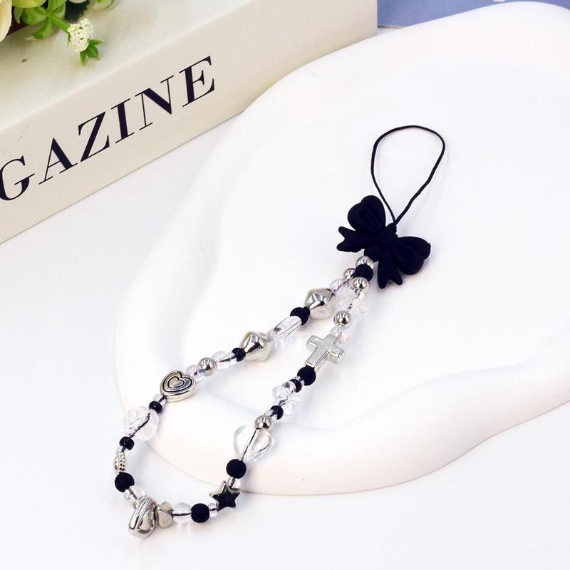 Bowknot & Heart Design Phone Chain, Cute Phone Lanyard, Fashion Phone Charm for Women & Girls, Mobile Phone Decoration Accessories