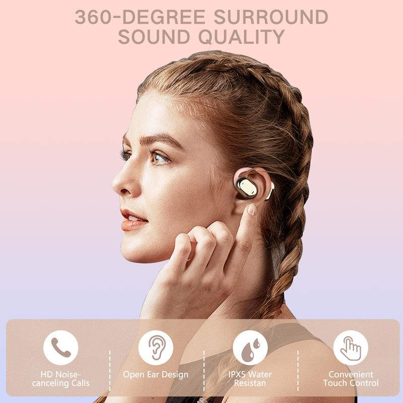 ZIHNIC AI Translation Wireless Bluetooth Open-Ear Earbuds, OWS Headphones Support 135 Languages,Automatic Translation Bluetooth V5.4 Earphones Support Phone Calls Music, AI Chat