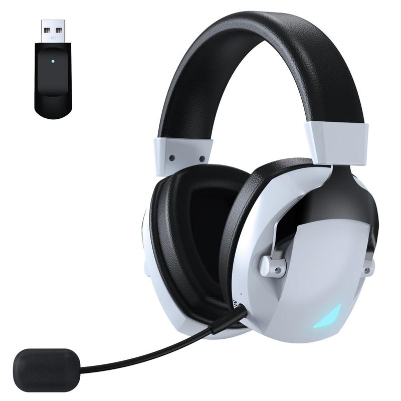 Wireless Gaming Headset with Detachable Noise Cancelling Microphone, 3 Modes 2.4G Wireless & USB & 3.5mm Wired Jack Headphones Headset for Gaming