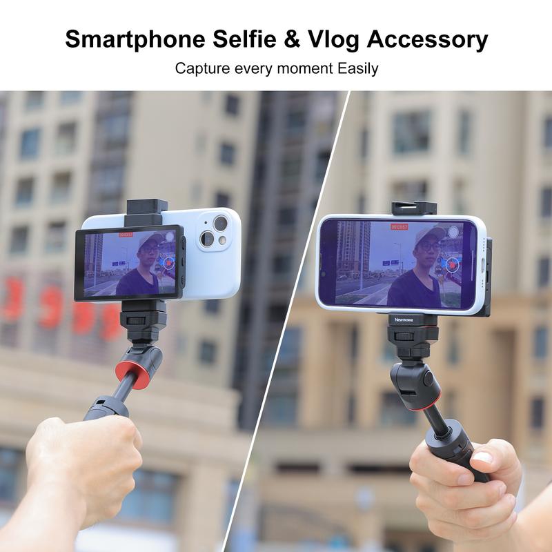 Newmowa Vlog Selfie Monitor Screen Only for Iphone & Samsung, with Magnetic Phone Holder Clip Mount, Using Phone Rear Camera for Selfie Vlog Live Stream, (Ihpne Supporting 1080P Wifi Recording, 4K 30fps for wired recording)