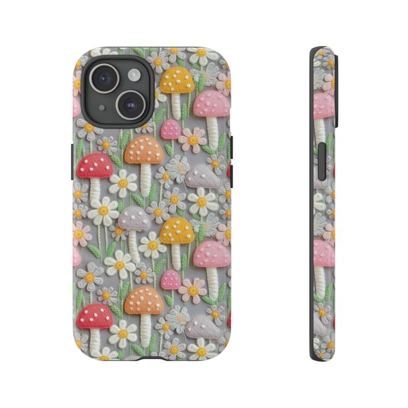 Cartoon Mushroom Pattern Smartphone Case, Soft TPU Shockproof Cellphone Protector Cover, Fashion Phone Cases, Phone Accessories Compatible With iPhone Series Devices