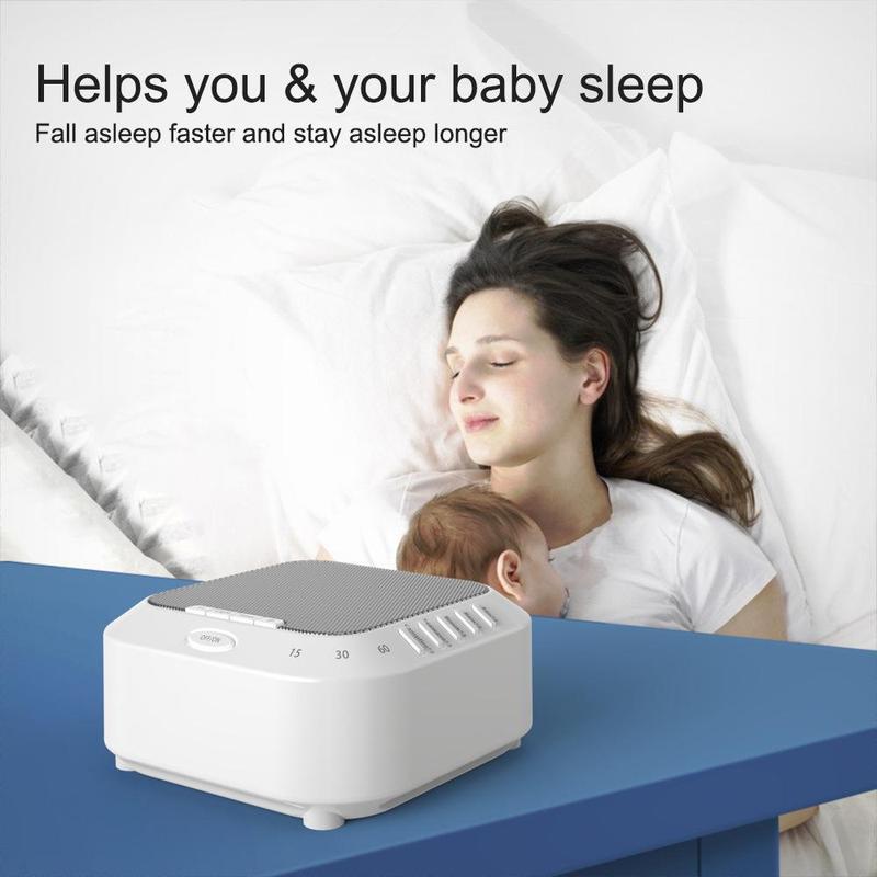 Portable Sleep Sound Machine, 1 Count Rechargeable White Noise Machine with 28 Non Looping Natural Soothing Sounds, for Baby Kids Adults