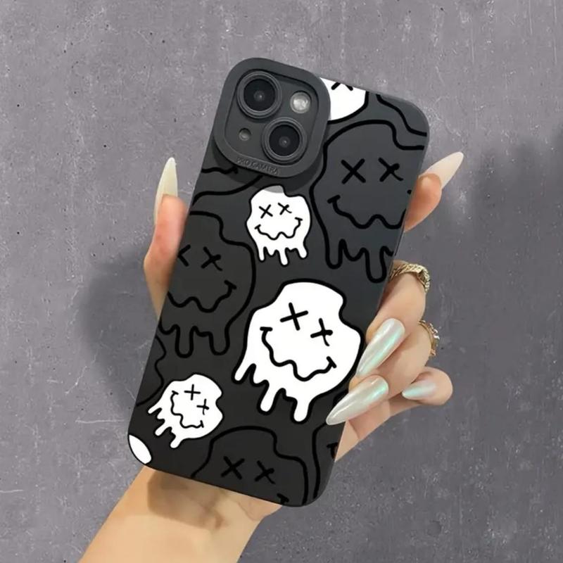 Creative Skull Pattern Phone Case, Shockproof Decorative Phone Protector Cover, Phone Accessories Compatible With iPhone 11 12 13 14 15 Series