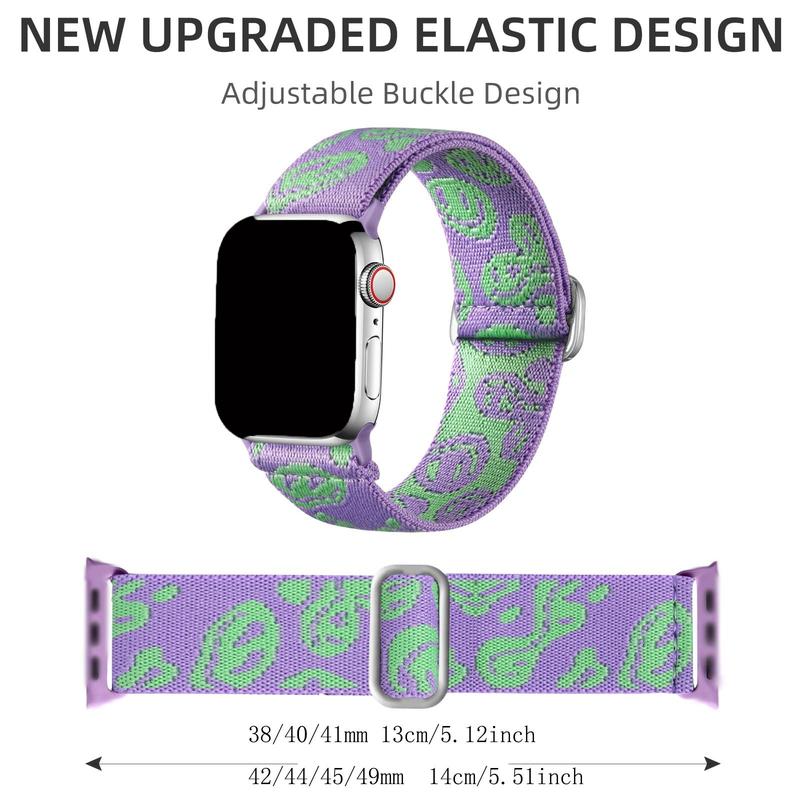 Stretchy Design Solo Loop Band (Band Only), 3 Counts Soft Elastic Braided Wristband, Wearable Accessories Compatible with iwatch Series 9 8 7 6 5 4 3 2 1 SE