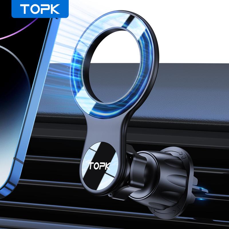 TOPK for MagSafe Car Phone Holder, [20 Super Magnets] Magnetic Car Phone Mount, Air Vent Phone Holder Car, Hands Free Cell Phone Holder Clip for iPhone 15 14 13 Pro Plus Max Mini Mag Safe Case