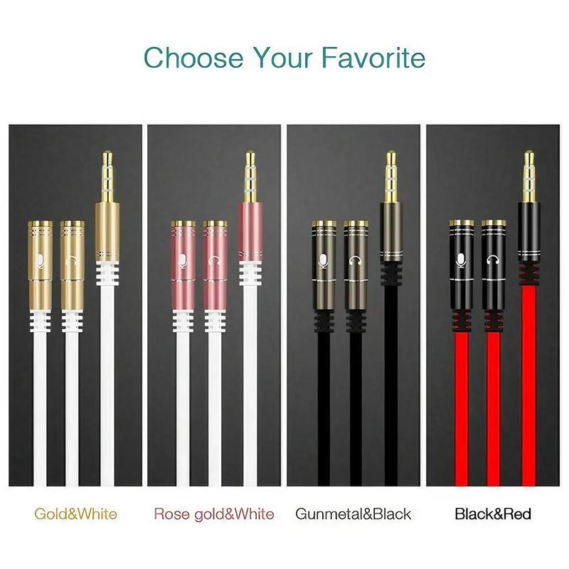 3.5mm Audio Splitter Cable, Stylish Design Audio Splitter Cable, Portable Phone Accessories for Smart Devices