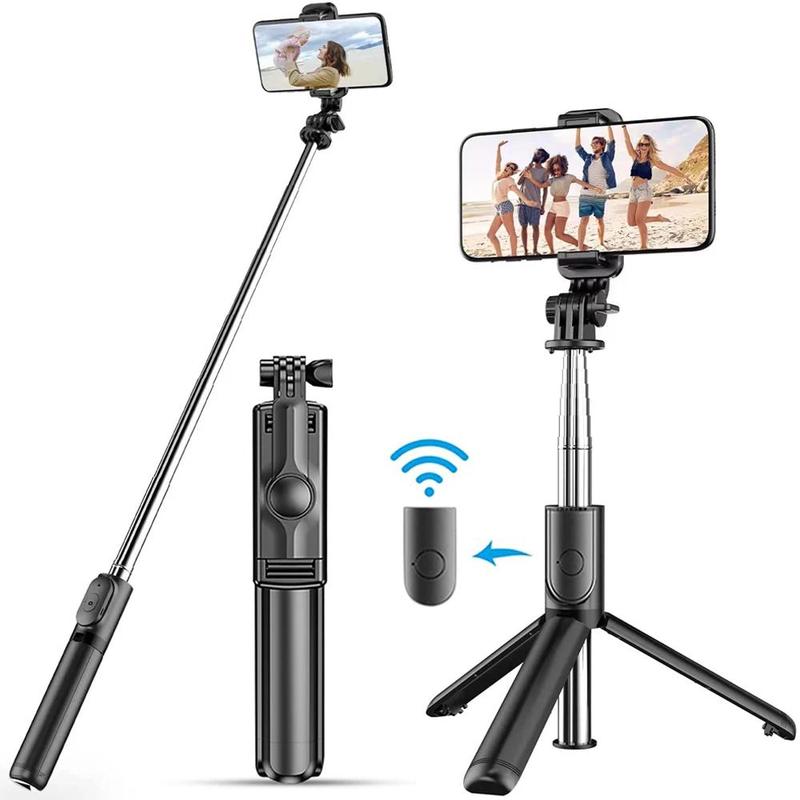 Portable Smartphone Tripod Stand, Lightweight Travel Tripod for Selfie, Video Recording, Phone Tripod & Selfie Stick with Wireless Remote