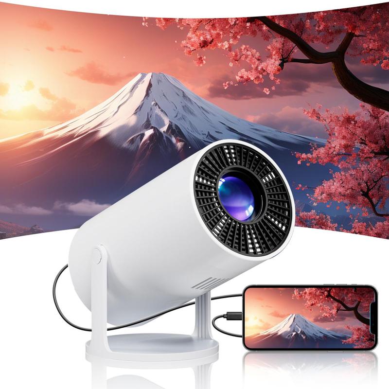 Portable Projector, 1 Count 720P 200ANSI HD Projector with Remote Control, Mini Portable Theater Projector for Home Office Outdoor Use, Wired Same Screen, No Android