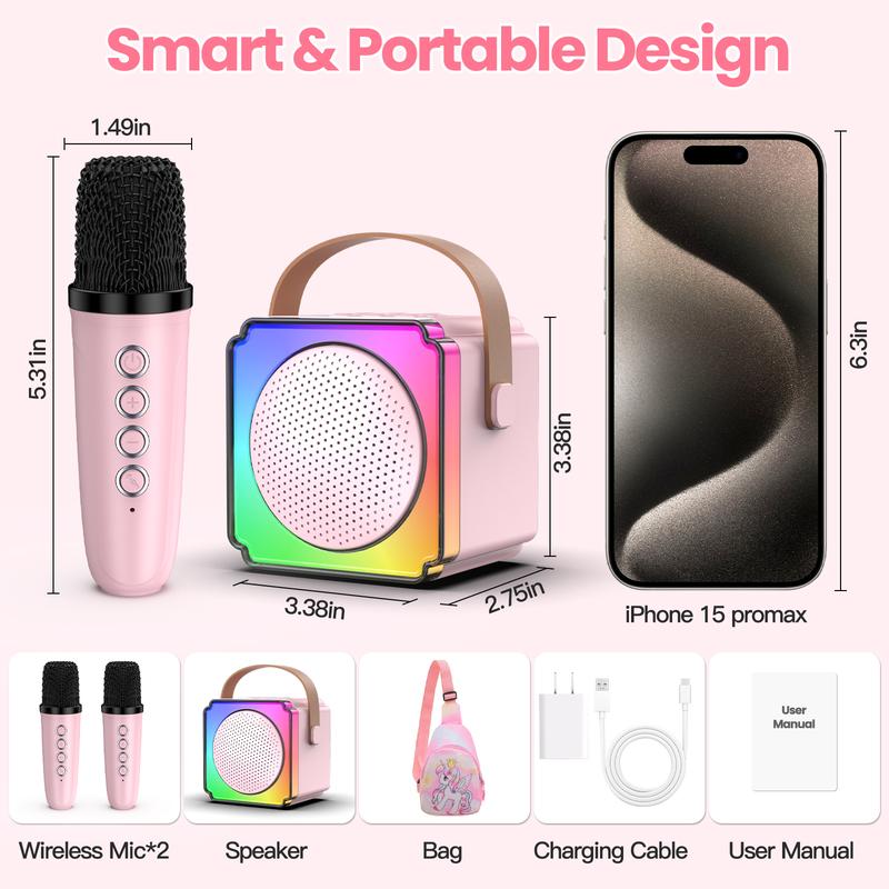 Wireless Mini Karaoke Machine with Microphone for Family Fun