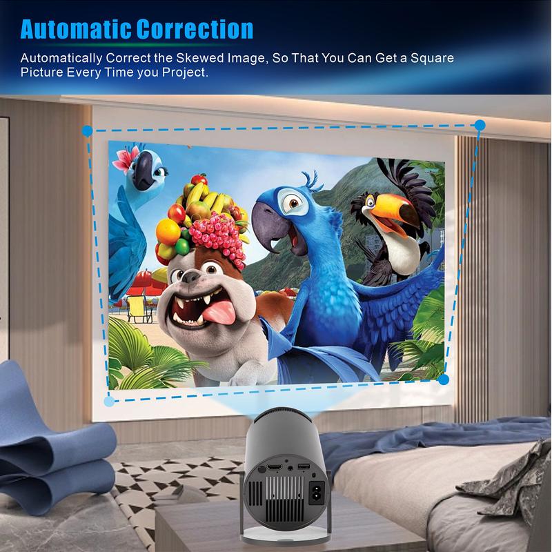 Mini Projector,HY300 Pro ,4K Projector with Wifi 6 and Bluetooth 5, Projector with Android 11, Automatic Keystone Correction,180 Degree,130 Inch Display movie projector video projector mini projector Audio Portable Wireless Smart Projector