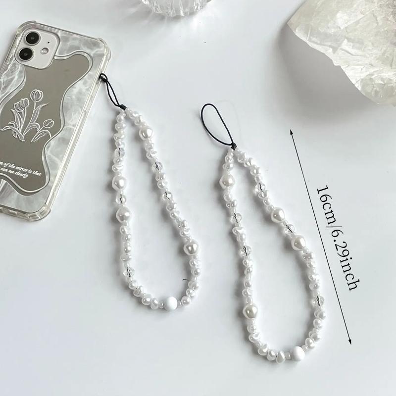 Artificial Crystal Beaded Phone Chain, Cell Phone Lanyard, Fashion Phone Strap For Women & Girls