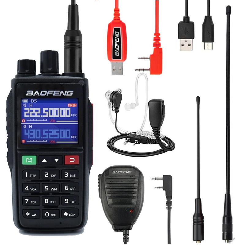 BAOFENG UV-22 Ham Radio Long Range (Upgraded of UV-5R) Handheld Walkie Talkies Long Range Two Way Radio with Copy Frequency 999CH, Programming Cable,Speaker Mic, 771 High Gain ,Type-C Charging Audio Clip Audio Clip Audio Clip