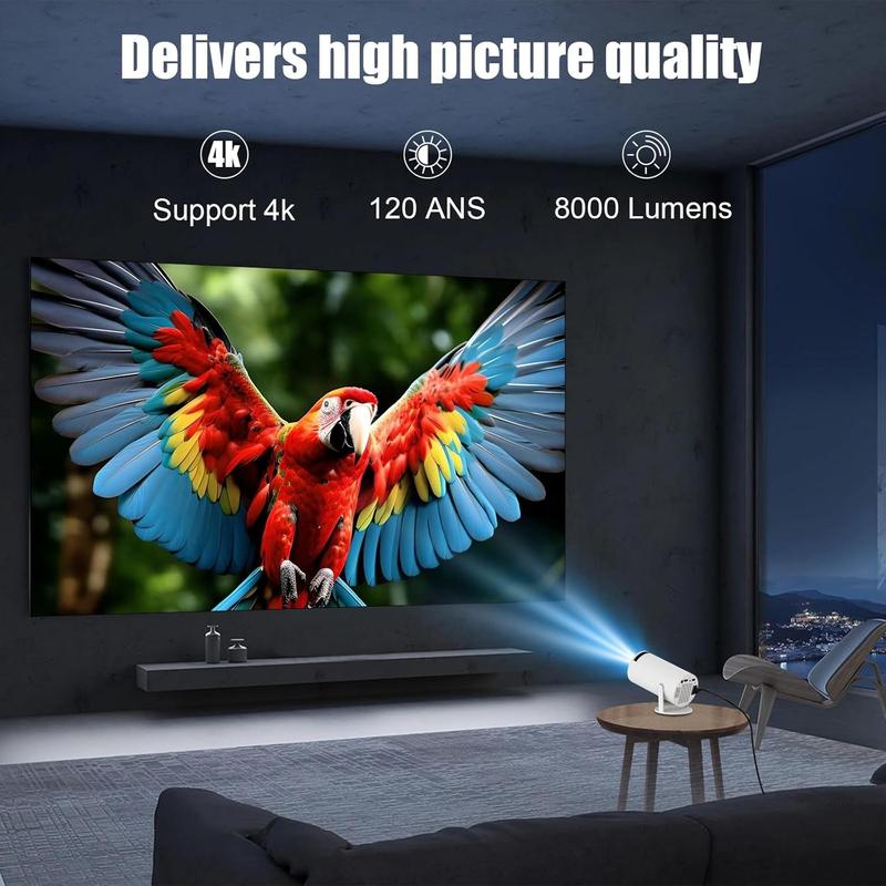 Mini Projector, 4K 200 ANSI Portable Projector with 2.4 5G WiFi and Bluetooth, Auto Keystone Correction Portable Projector,180 Degree Flip, Circular Design, Home Video Projector, Christmas Gift, 2024 Version