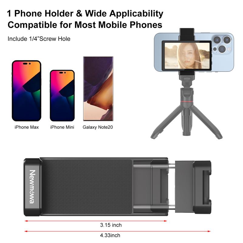 Newmowa Vlog Selfie Monitor Screen Only for Iphone & Samsung, with Magnetic Phone Holder Clip Mount, Using Phone Rear Camera for Selfie Vlog Live Stream, (Ihpne Supporting 1080P Wifi Recording, 4K 30fps for wired recording)