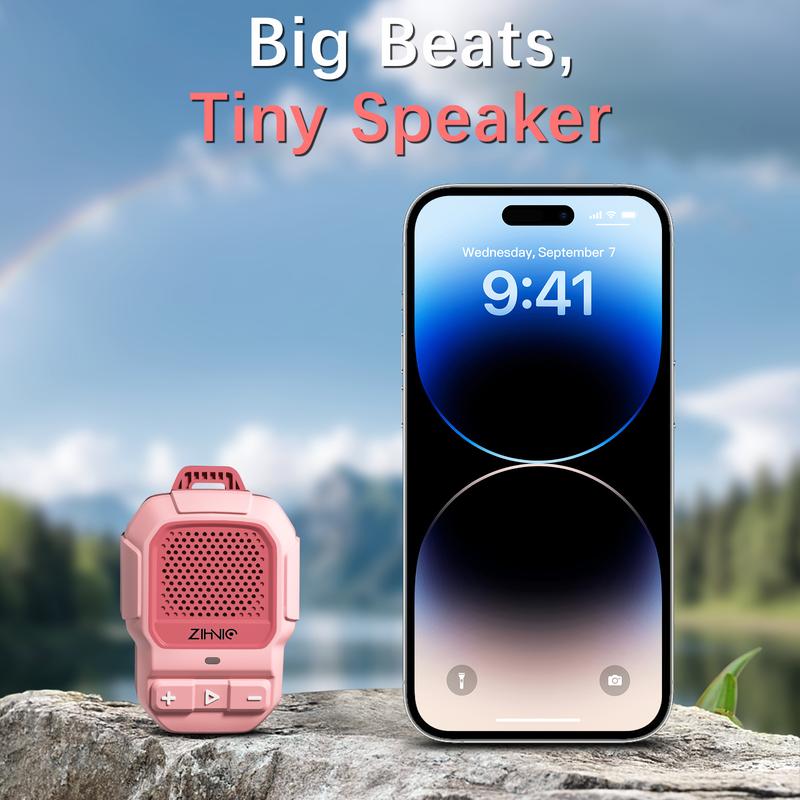 ZIHNIC S8 Portable Speaker,IP67 Waterproof ,Bluetooth V5.4, Clip-On Wireless Wearable Speaker Built-in Mic for Hands-Free Music Calls,Outdoor Mini Speaker Smartphone Audio iphone