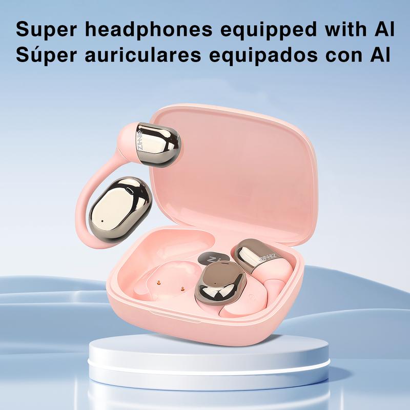 ZIHNIC AI Translation Wireless Bluetooth Open-Ear Earbuds, OWS Headphones Support 135 Languages,Automatic Translation Bluetooth V5.4 Earphones Support Phone Calls Music, AI Chat