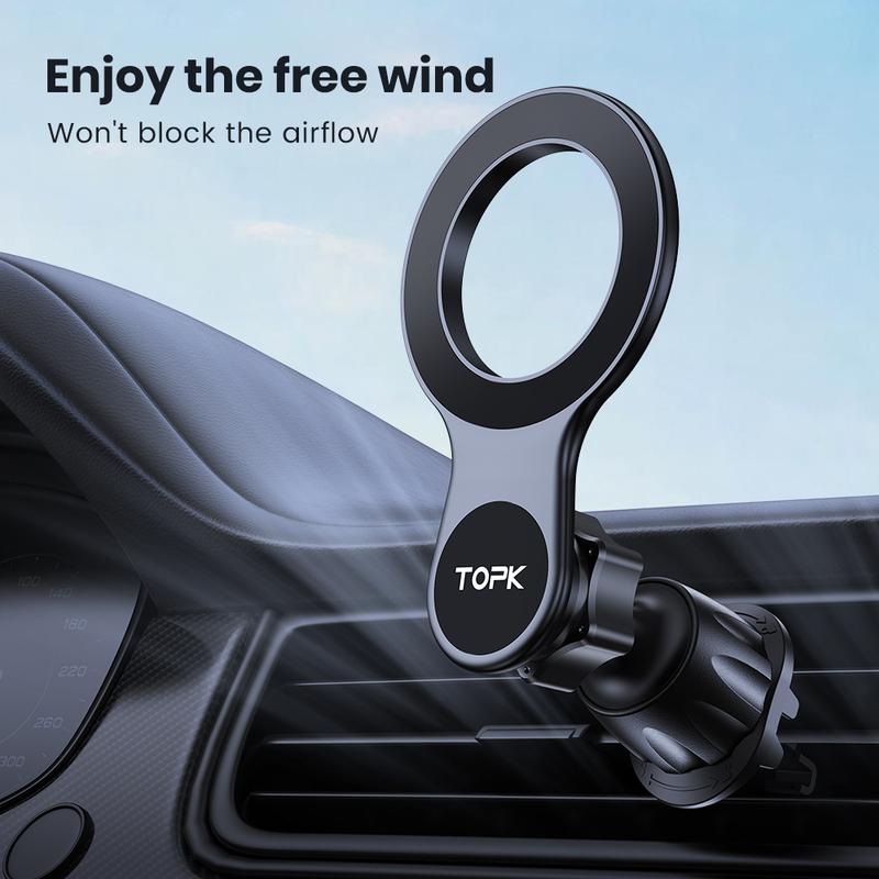 TOPK for MagSafe Car Phone Holder, [20 Super Magnets] Magnetic Car Phone Mount, Air Vent Phone Holder Car, Hands Free Cell Phone Holder Clip for iPhone 15 14 13 Pro Plus Max Mini Mag Safe Case