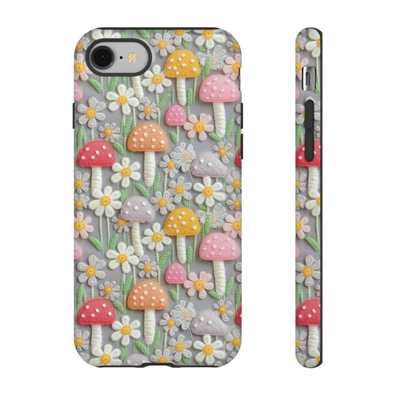 Cartoon Mushroom Pattern Smartphone Case, Soft TPU Shockproof Cellphone Protector Cover, Fashion Phone Cases, Phone Accessories Compatible With iPhone Series Devices