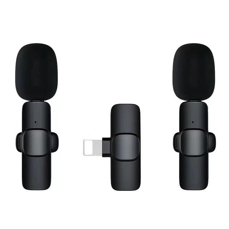 2 pieces Wireless Microphone for iPhone,iPad,Android, Mini Wireless Clip-on Microphones for iPhone Video Recording,Interview, Vlog