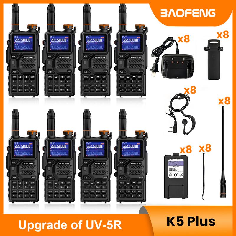 BAOFENG K5 Plus (Upgrade of UV-5R) Walkie Talkie , Ham Radio Long Range with Copy Frequency,USB-C Chanrging,NOAA for Hunting,Audio & Emergency Product