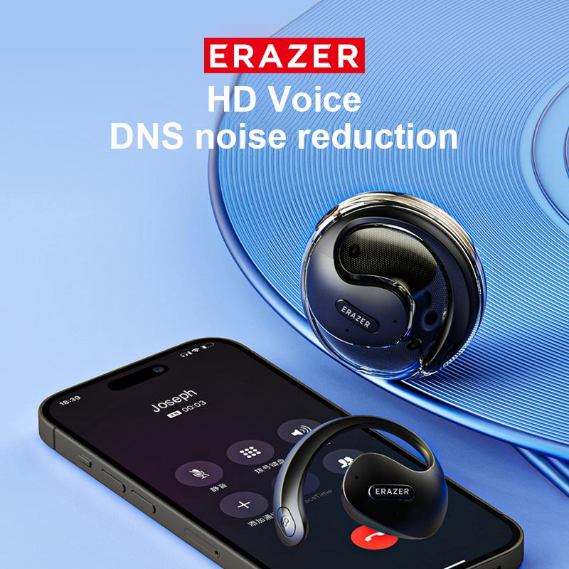 ERAZER Wireless Headphones Bluetooth 5.4 OWS Waterproof Sport Earphones Noise Reduction Headsets HIFI Stereo