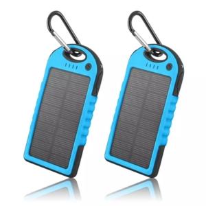 5000mAh Solar Power Bank Phone Charger (2-Pack) Charging Accessories Compact Devices Lights Smartphone Usb