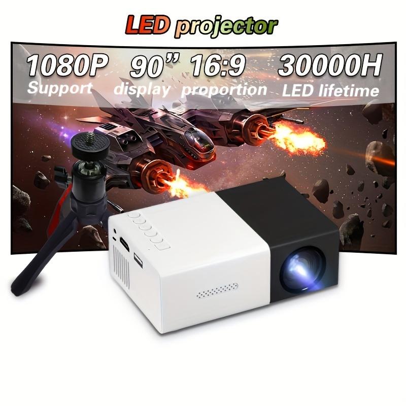 Brightness 3000 + Lumen HD Mini Projector-Portable 3D Support, Professional HD Mini Projector, Suitable for Home Theater and Outdoor Camping, Compatible with HDTV,USB SD and Bracket, Christmas, Halloween, Thanksgiving Gift