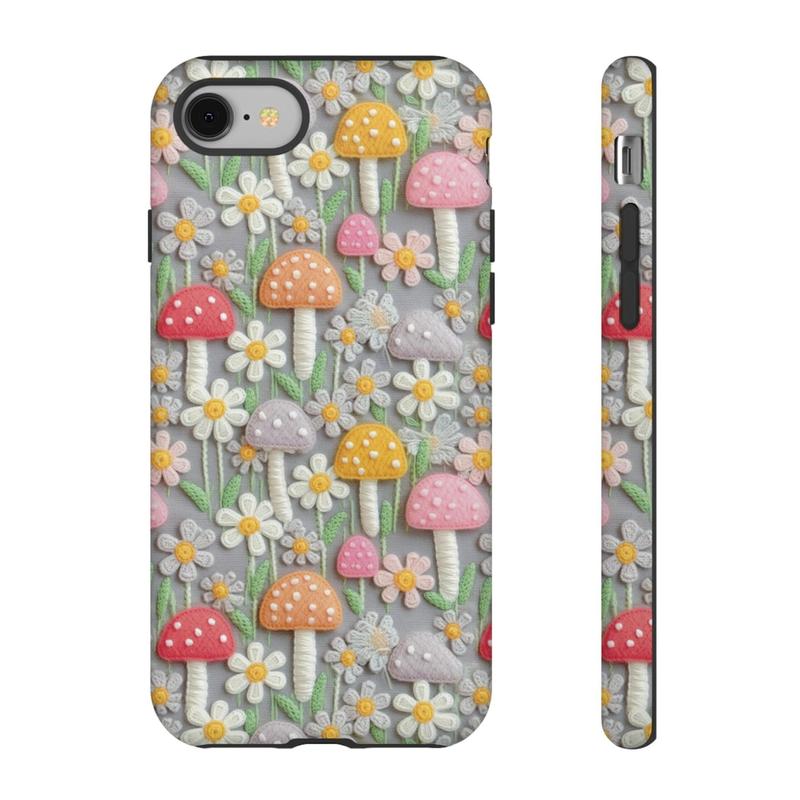 Cartoon Mushroom Pattern Smartphone Case, Soft TPU Shockproof Cellphone Protector Cover, Fashion Phone Cases, Phone Accessories Compatible With iPhone Series Devices