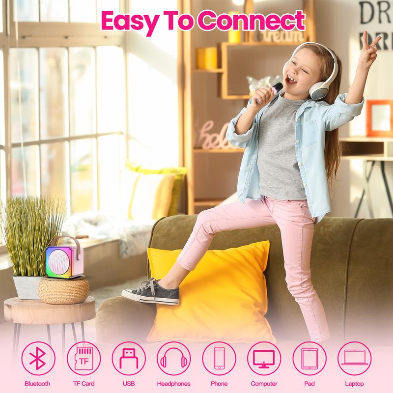 Wireless Mini Karaoke Machine with Microphone for Family Fun