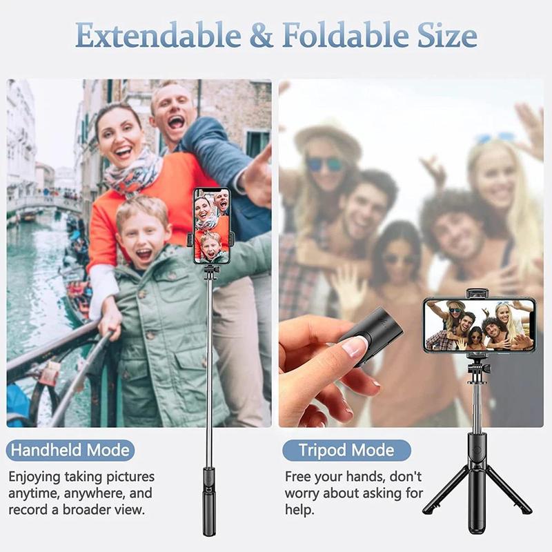 Portable Smartphone Tripod Stand, Lightweight Travel Tripod for Selfie, Video Recording, Phone Tripod & Selfie Stick with Wireless Remote