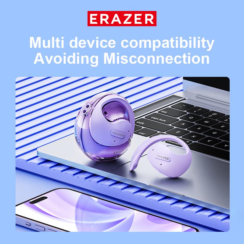 ERAZER Wireless Headphones Bluetooth 5.4 OWS Waterproof Sport Earphones Noise Reduction Headsets HIFI Stereo