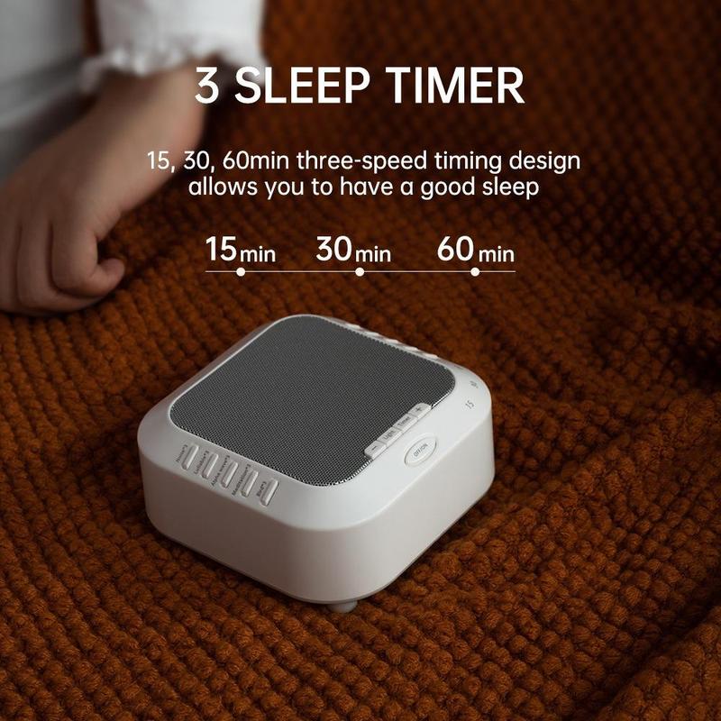 Portable Sleep Sound Machine, 1 Count Rechargeable White Noise Machine with 28 Non Looping Natural Soothing Sounds, for Baby Kids Adults