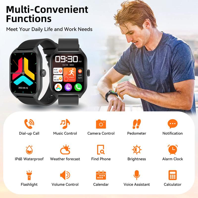 Wearable Multifunctional Smart watch for Men Women (Answer & Calls), Fitness Tracker with Heart Rate, Sleep Monitoring, Multiple Sports Modes Pedometer, Fitness Smartwatch for Android and iOS